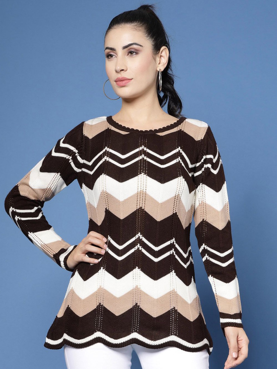 

DressBerry Women Self Design Pullover, Black