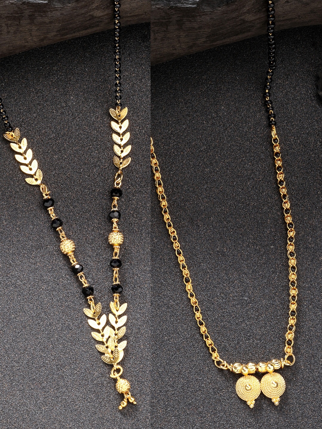 

NVR Set of 2 Gold Plated Artificial Beads Mangalsutra