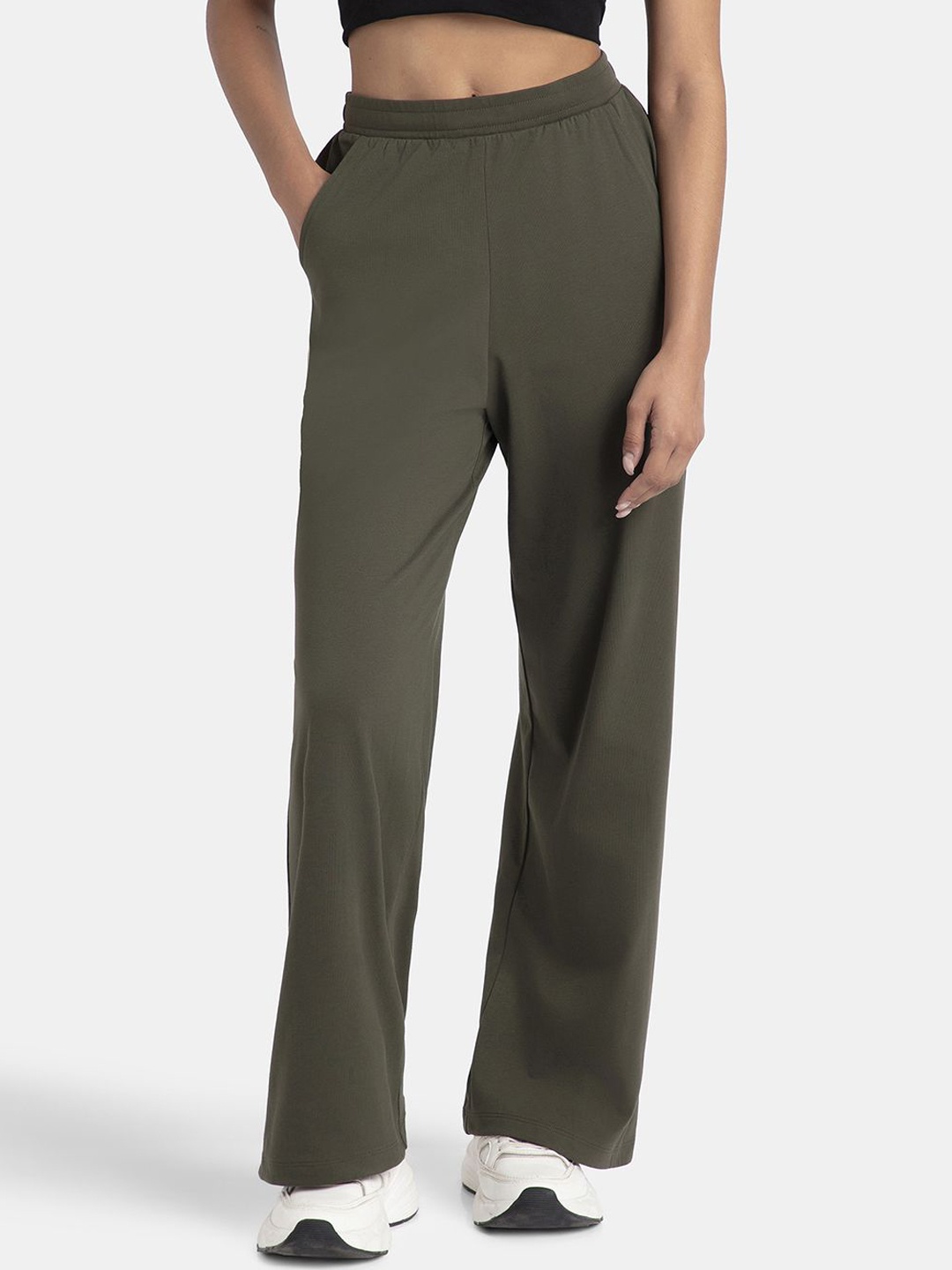 

Jockey Super Combed Cotton Rich Straight Fit Wide Leg Pant-A158, Olive