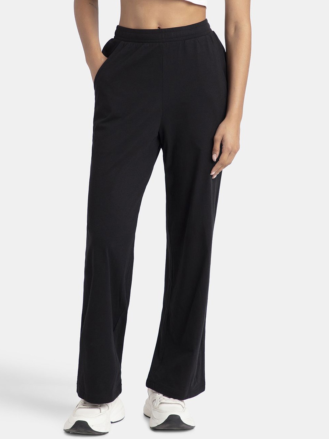 

Jockey Super Combed Cotton Rich Straight Fit Wide Leg Pant-A158, Black