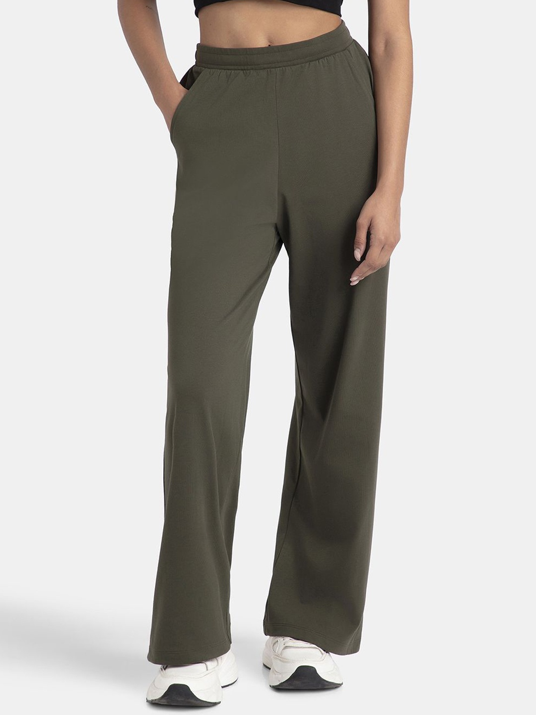 

Jockey Super Combed Cotton Rich Straight Fit Wide Leg Pant-A158, Olive