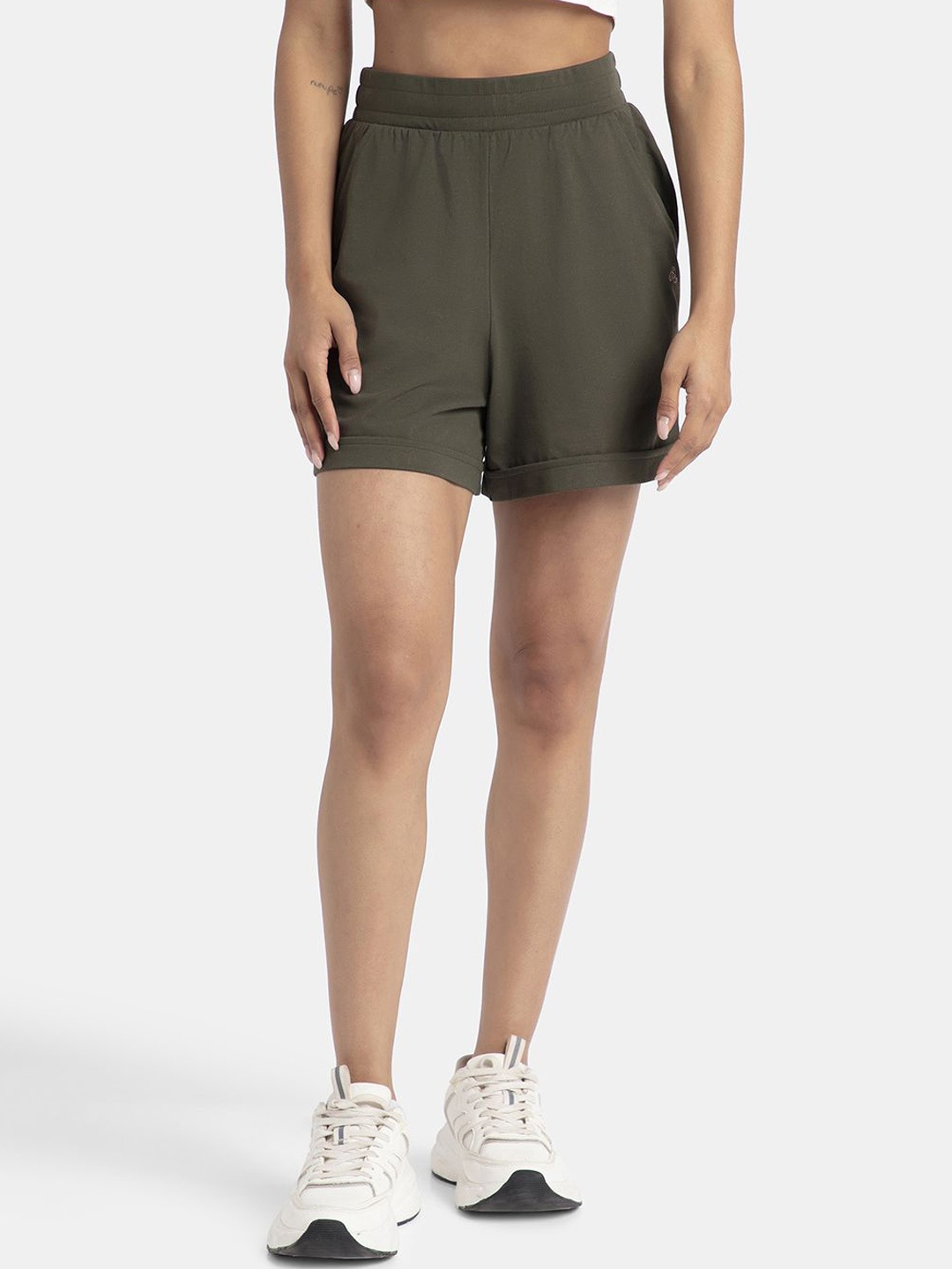 

Jockey Super Combed Cotton Rich Straight Fit Shorts-A157, Olive