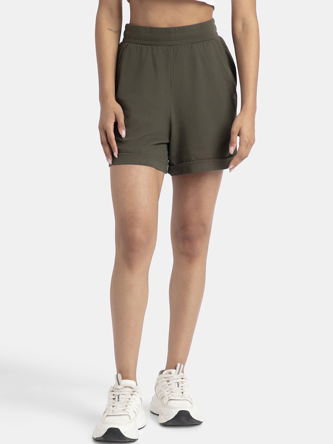 

Jockey Super Combed Cotton Rich Straight Fit Shorts-A157, Olive