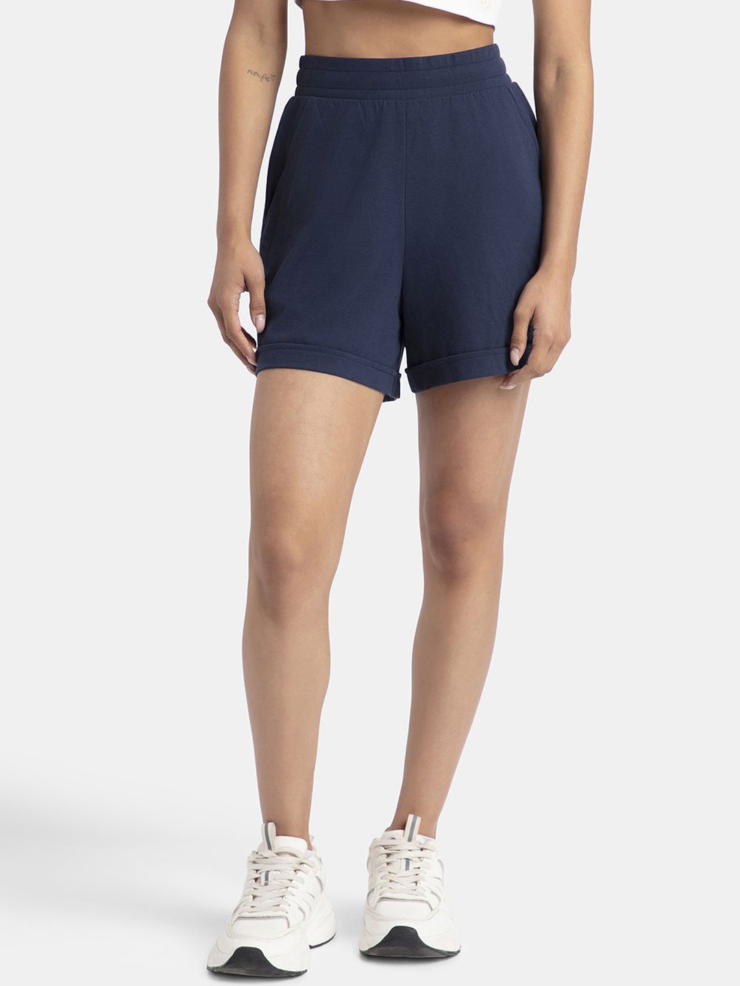 

Jockey Super Combed Cotton Rich Straight Fit Shorts-A157, Navy blue