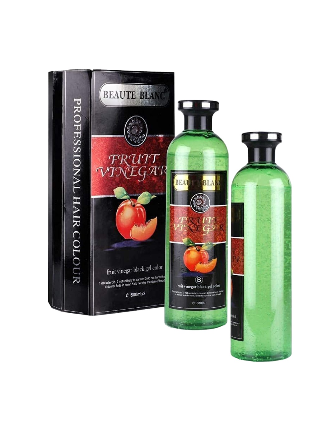 

URSUS Set of 2 Beaute Blanc Fruit Vinegar Hair Color Gel - 500 ml each, Black