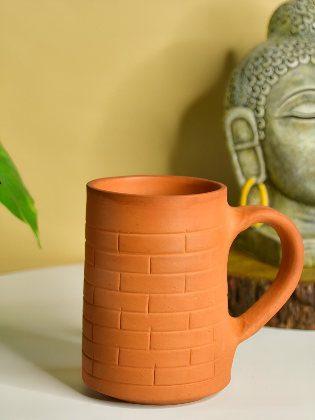 

SOWPEACE Brown Textured Matte Finish Terracotta Mug 600 ml