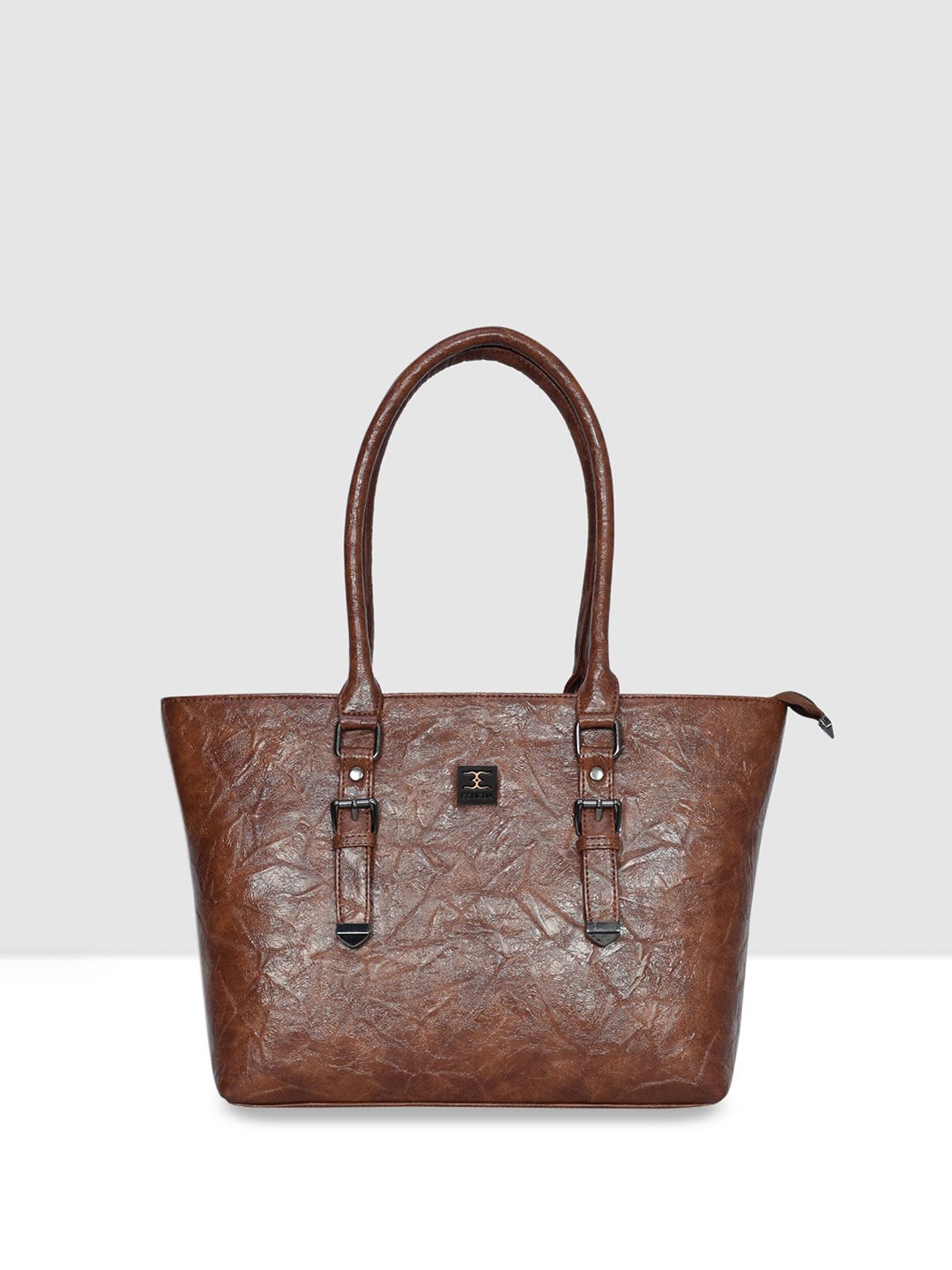 

ESBEDA Textured PU Oversized Structured Shoulder Bag, Tan
