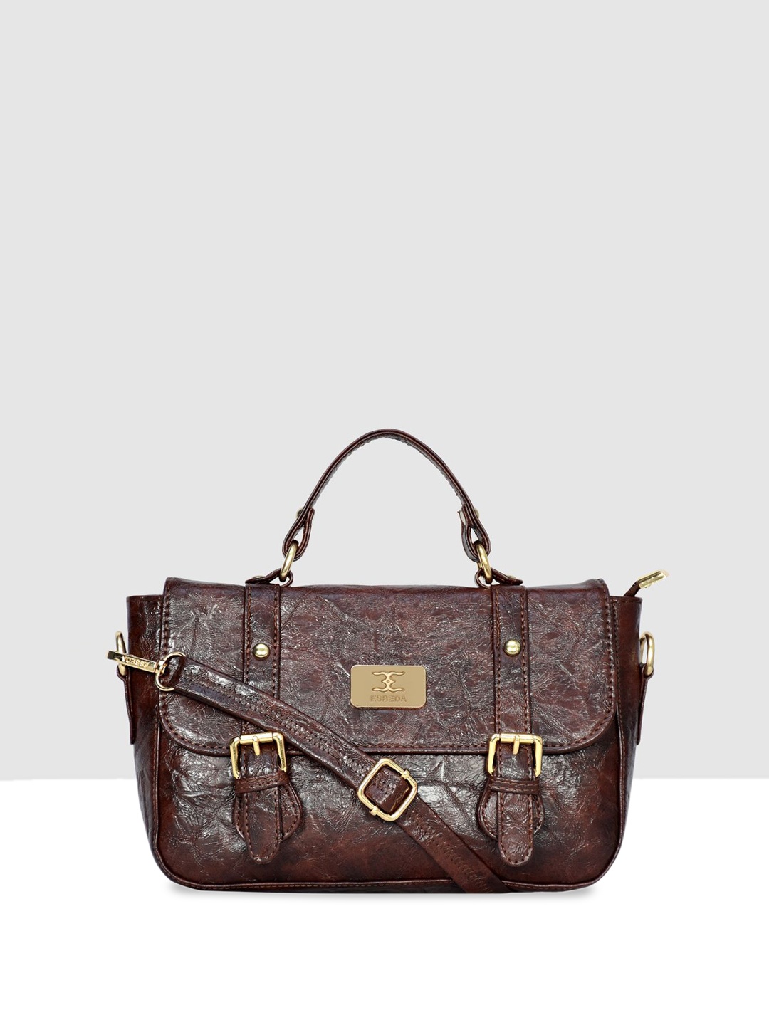 

ESBEDA Self Design PU Structured Satchel, Brown