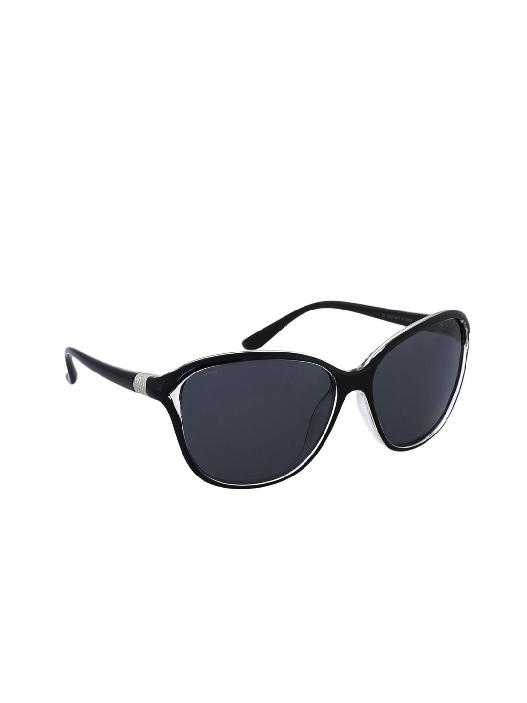 

INVU Unisex Square Sunglasses with UV Protected Lens B2604A-Black, Grey