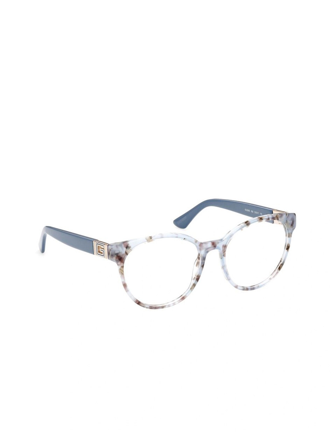 

GUESS Women Crystal Blue Brown Lens Oval Sunglass Full Rim Crystal Blue Brown Demi Frame