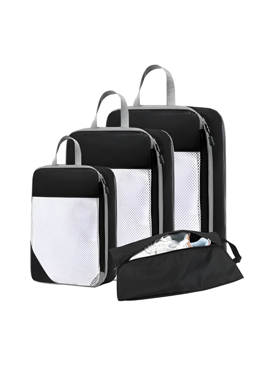 

HOUSE OF QUIRK Black & White 4 Pieces Multi-Utility Organisers
