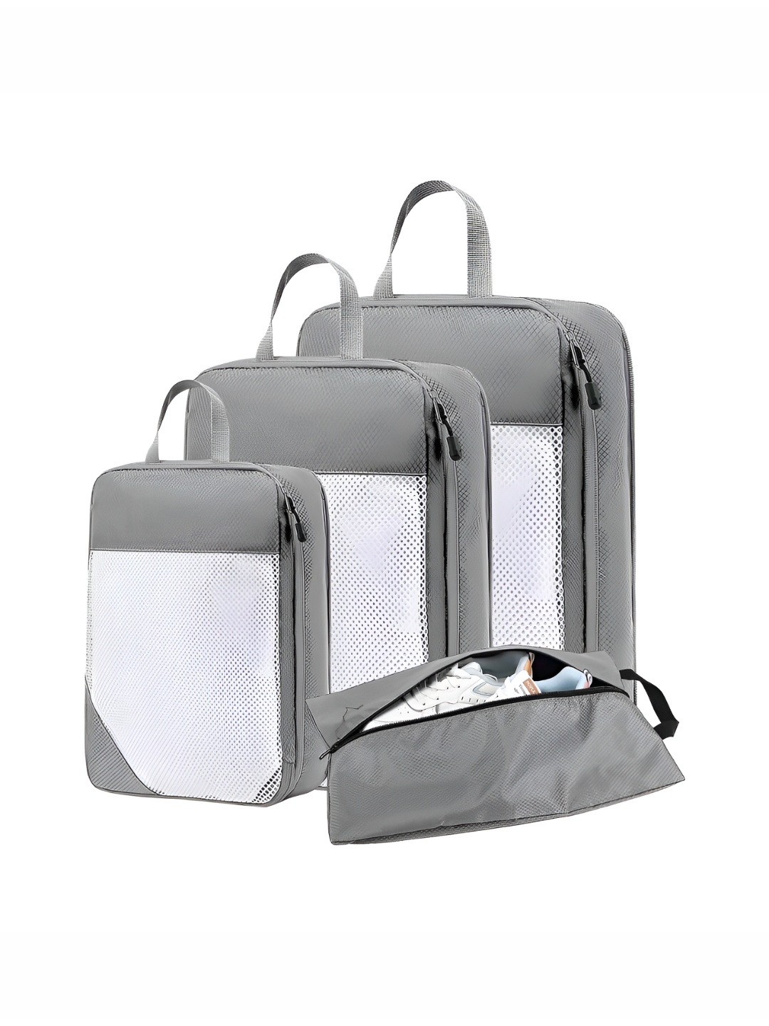 

HOUSE OF QUIRK Grey & White 4 Pieces Multi-Utility Organisers