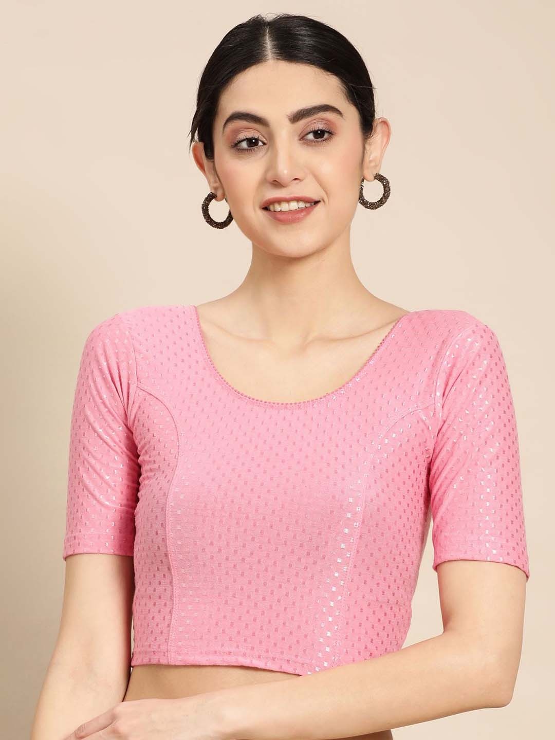 

VASTRANAND Embellished Stretchable Saree Blouse, Rose