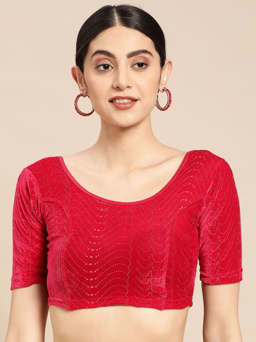 

VASTRANAND Embellished Stretchable Saree Blouse, Pink