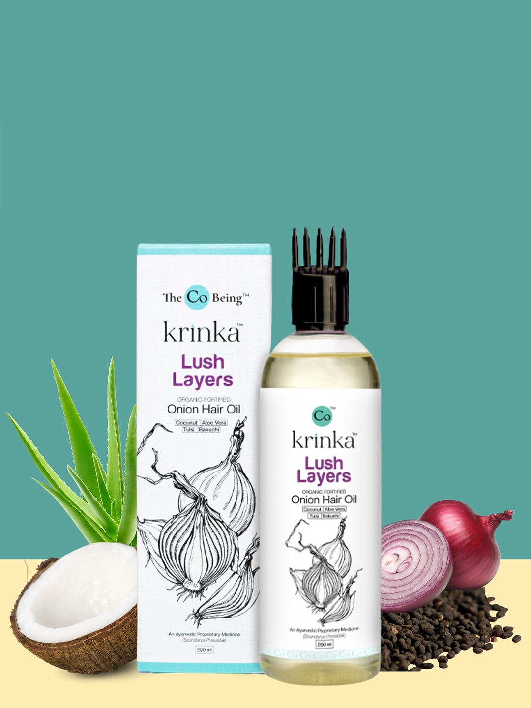 

The Co Being Onion Hair Oil With Aloe Vera For Hair Growth & Scalp Nourishment - 200ml, White