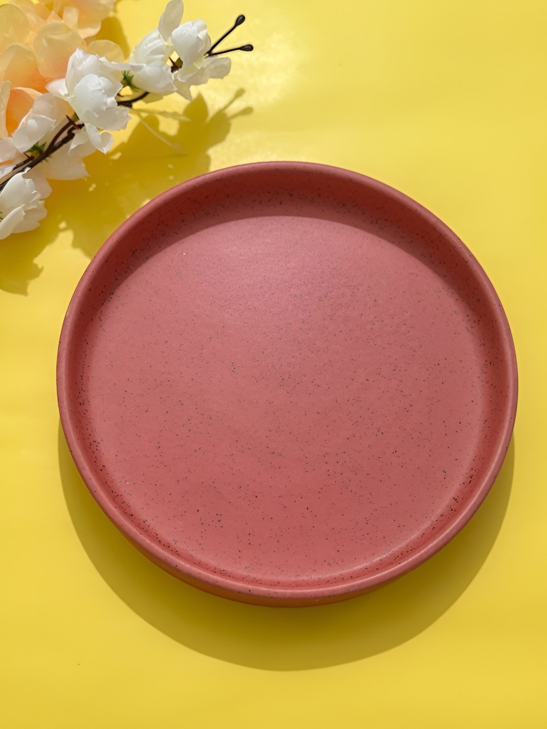 

Lupaava Red Ceramic Microwave Safe Dinner Plate