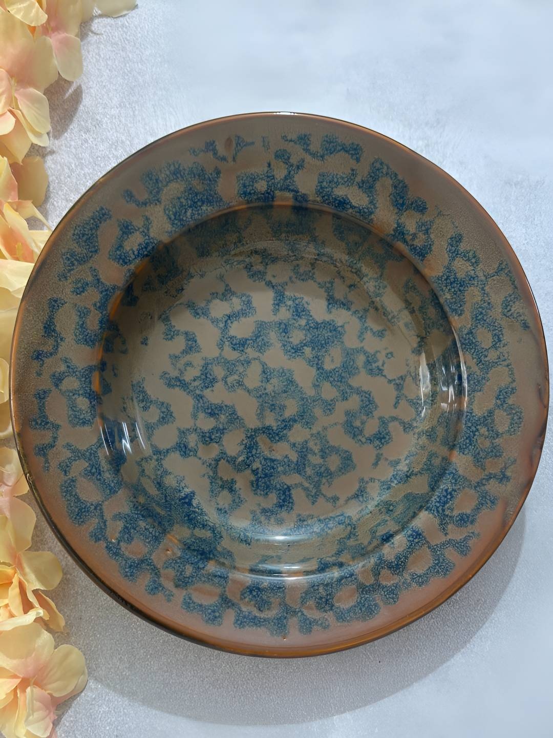 

Lupaava Brown & Blue Abstract Printed Ceramic Microwave Safe Plate