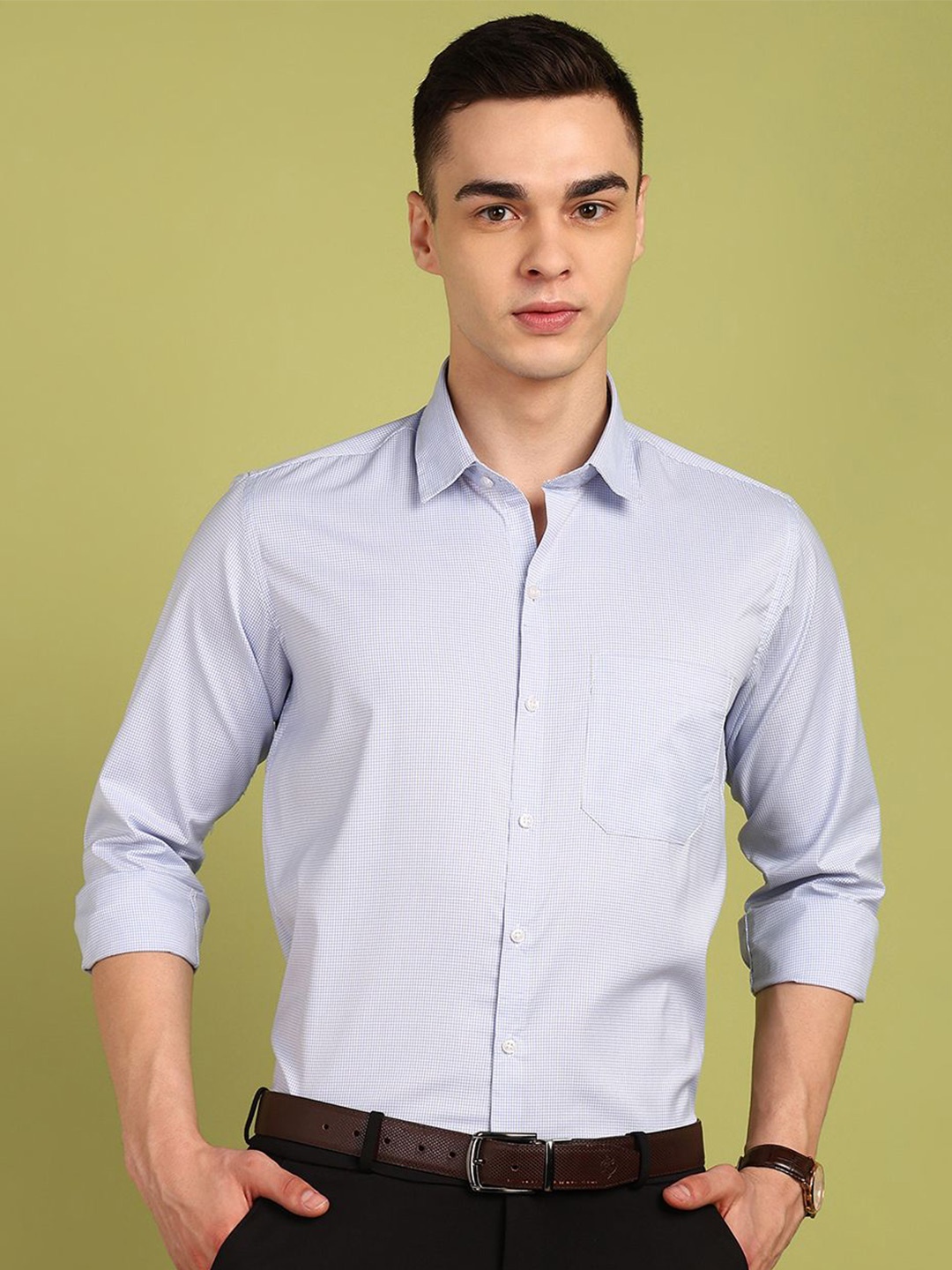 

FUBAR Men Slim Fit Solid Checked Formal Shirt, Multi