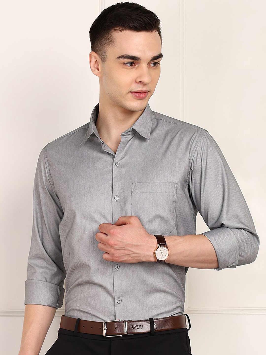 

FUBAR Men Slim Fit Opaque Solid Casual Shirt, Grey