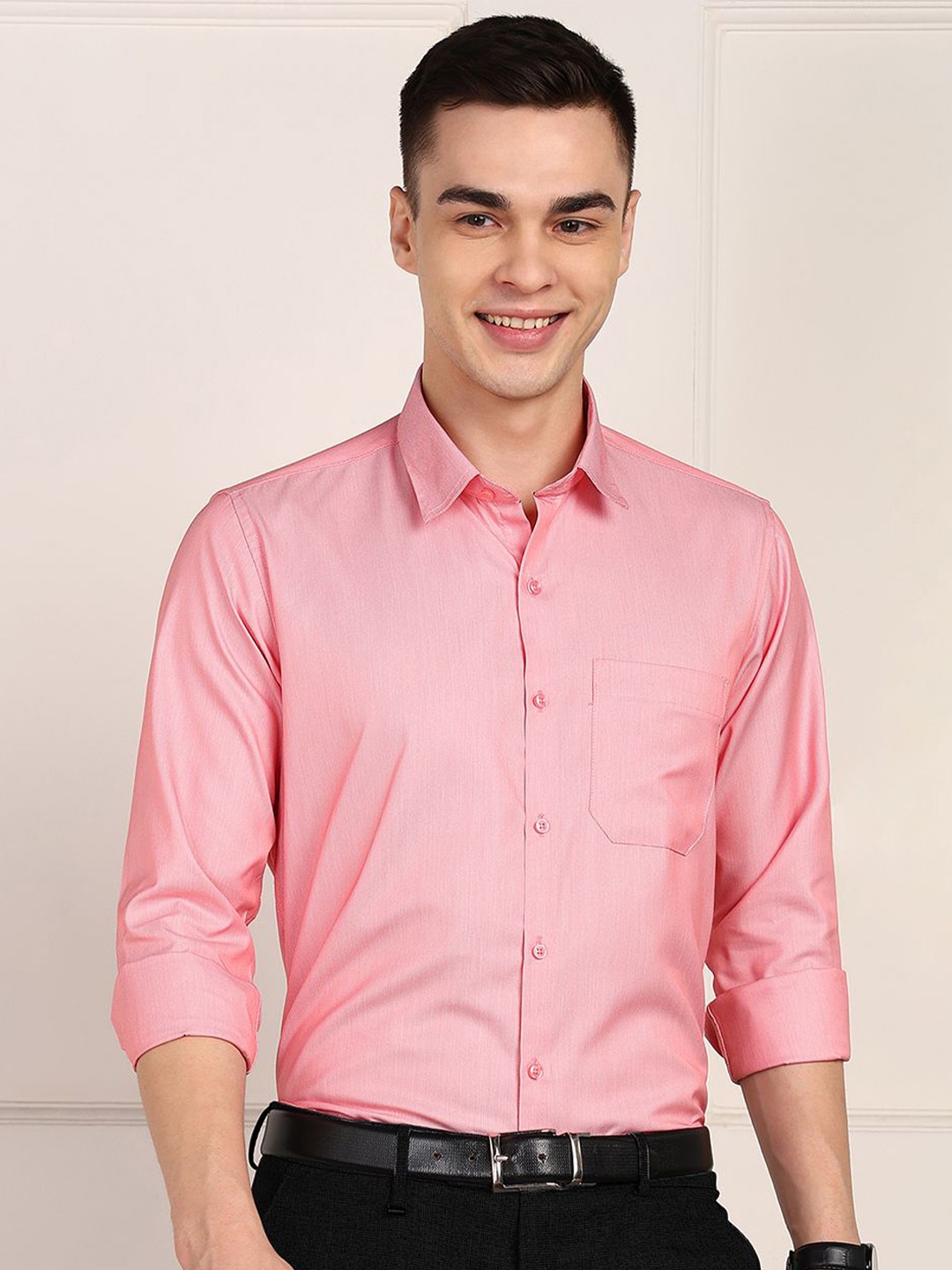

FUBAR Men Solid Slim Fit Opaque Casual Shirt, Orange