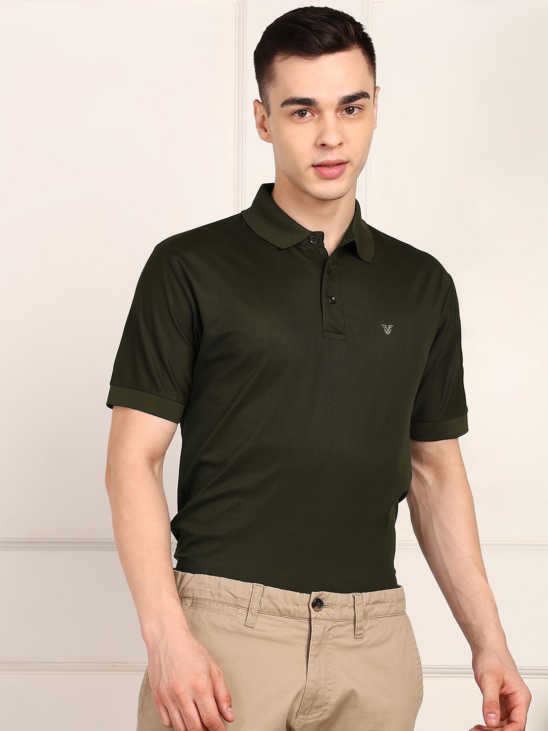 

FUBAR Men Polo Collar Pockets Slim Fit T-shirt, Olive