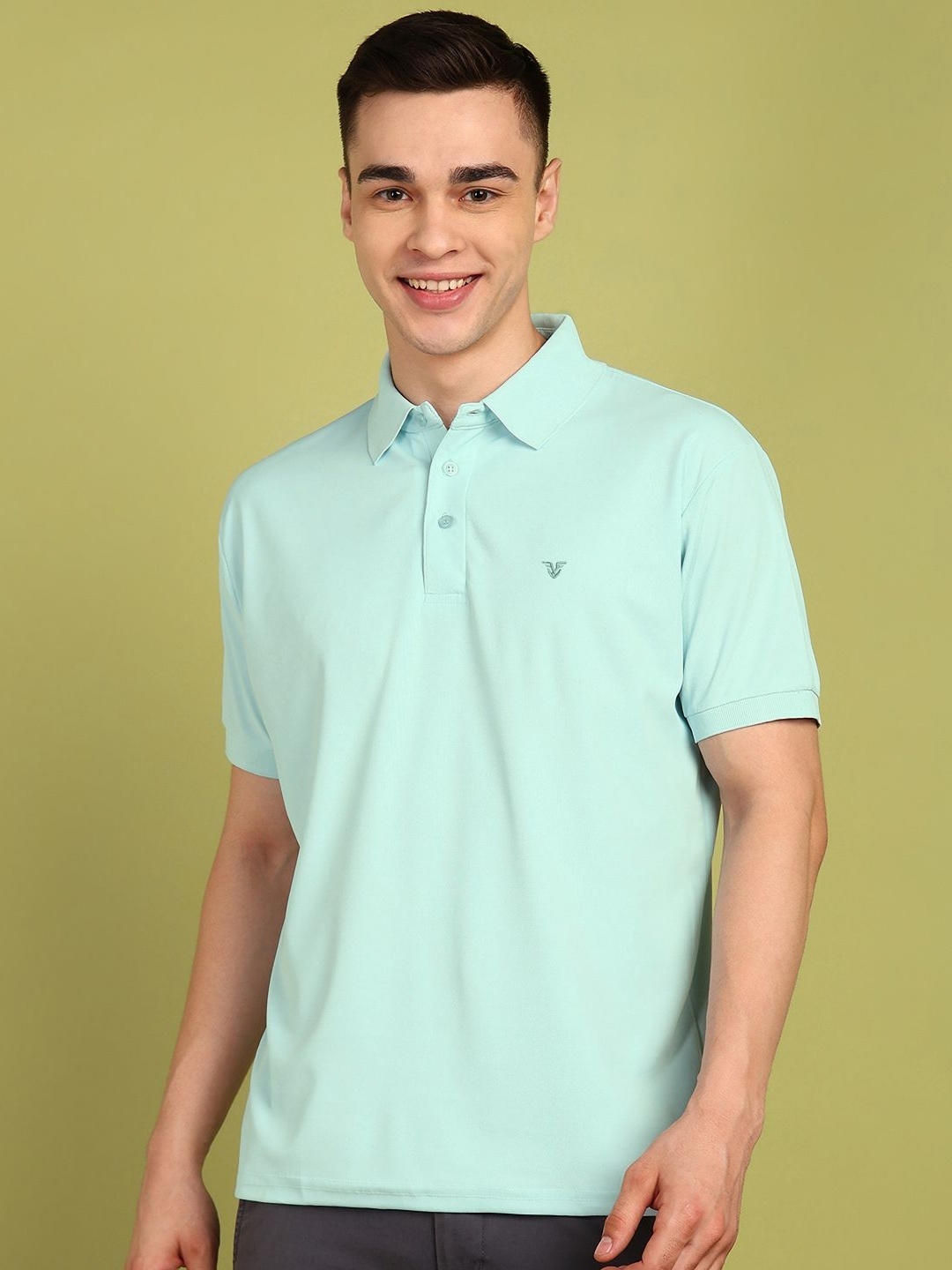 

FUBAR Men Polo Collar Pockets Slim Fit T-shirt, Blue