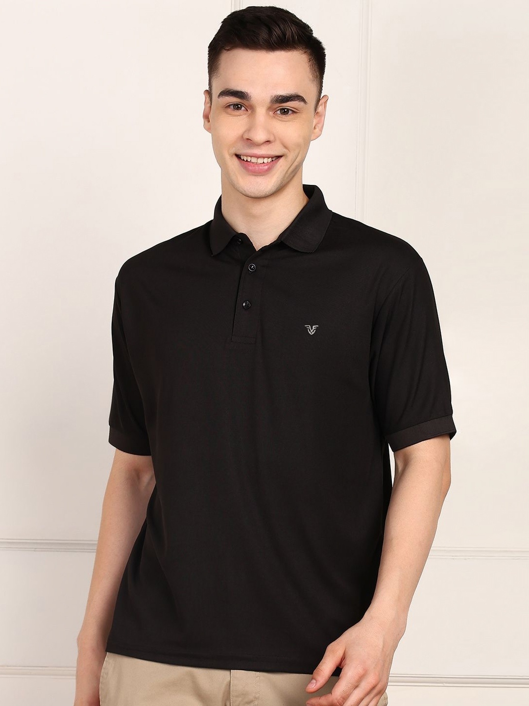 

FUBAR Men Polo Collar Pockets Slim Fit T-shirt, Black