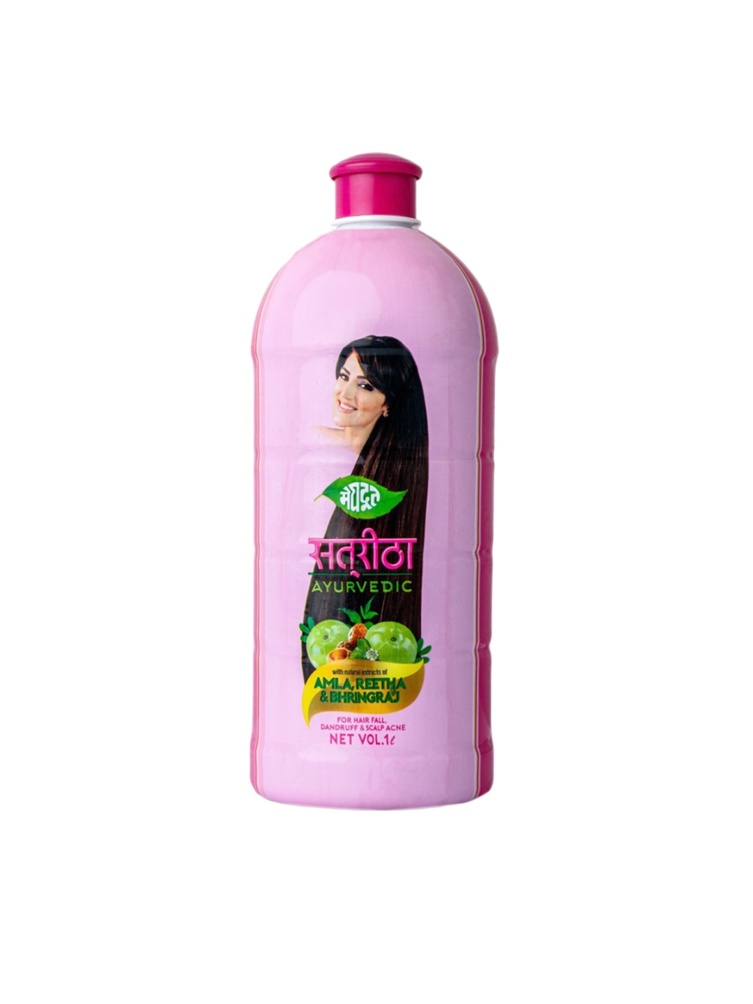 

MEGHDOOT Ayurvedic Satreetha Shampoo With Extracts Of Amla & Reetha-1L, Pink