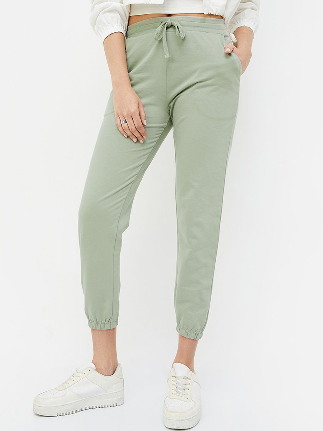 

Fame Forever by Lifestyle Women Cotton Mid-Rise Joggers Trousers, Olive