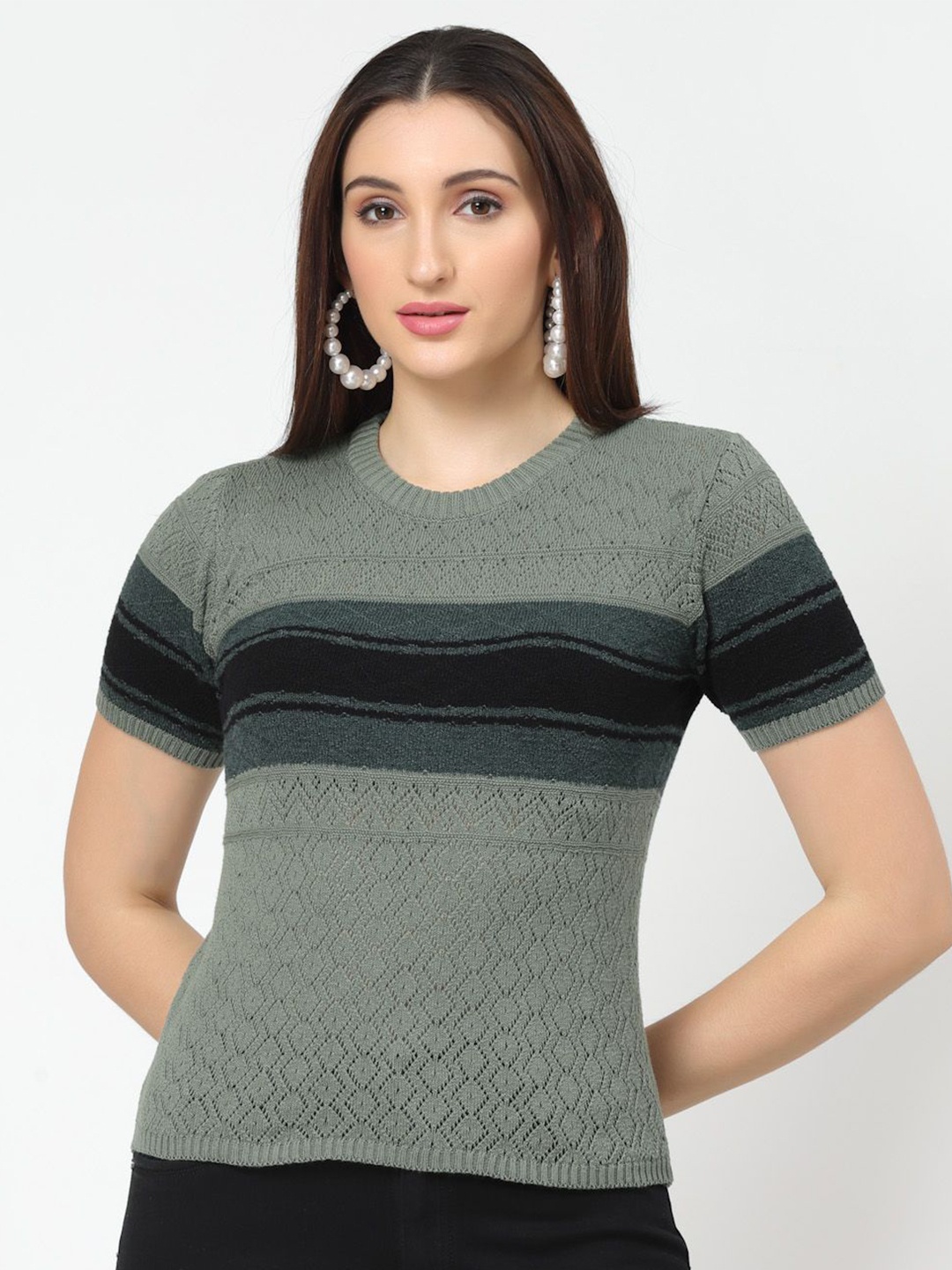 

Kalt Cotton Crochet Top, Green