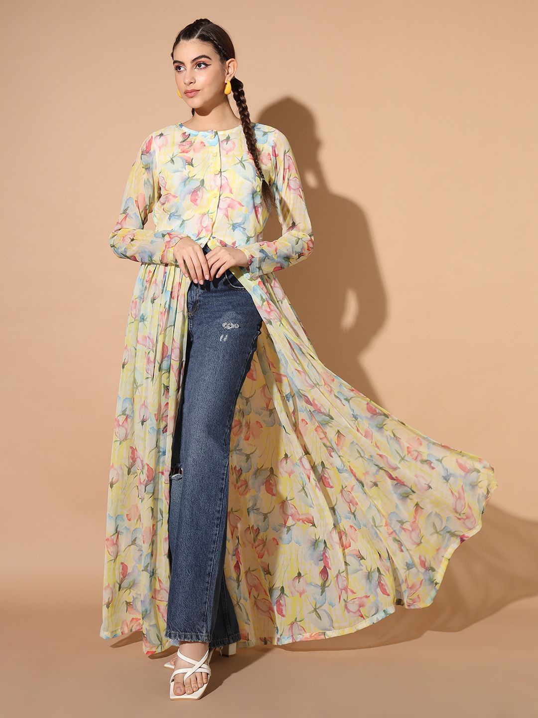 

BAESD Women Printed Tunic, Yellow