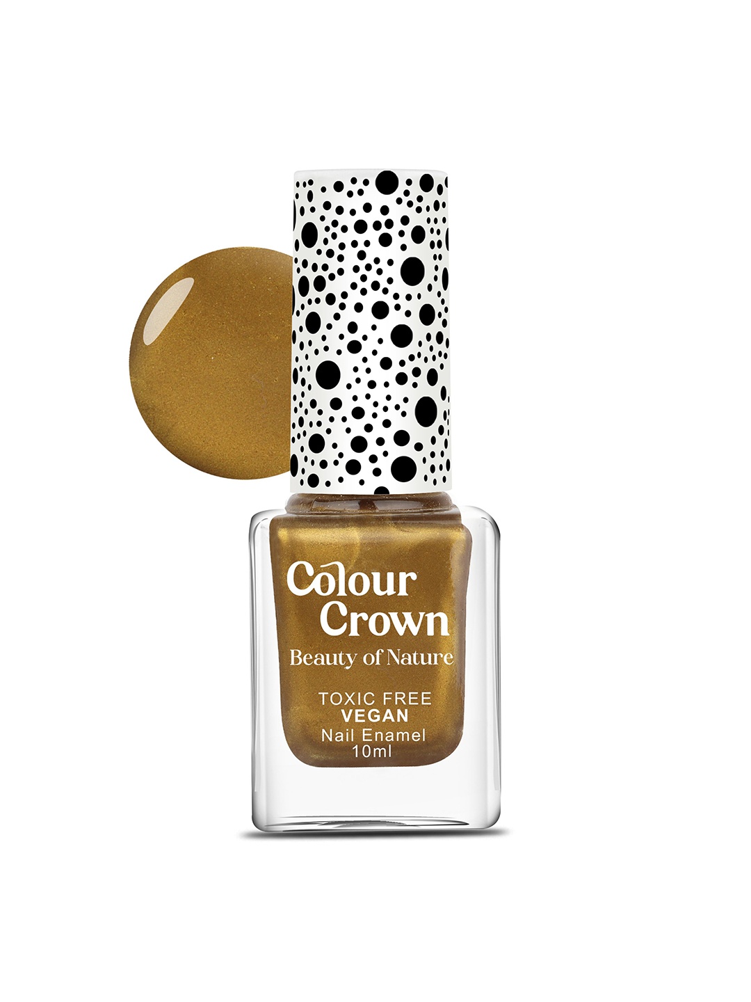 

CROWN Colour Crown Toxic Free Vegan Longwear & Quick Drying Nail Enamel 10ml - Shade C076, Gold