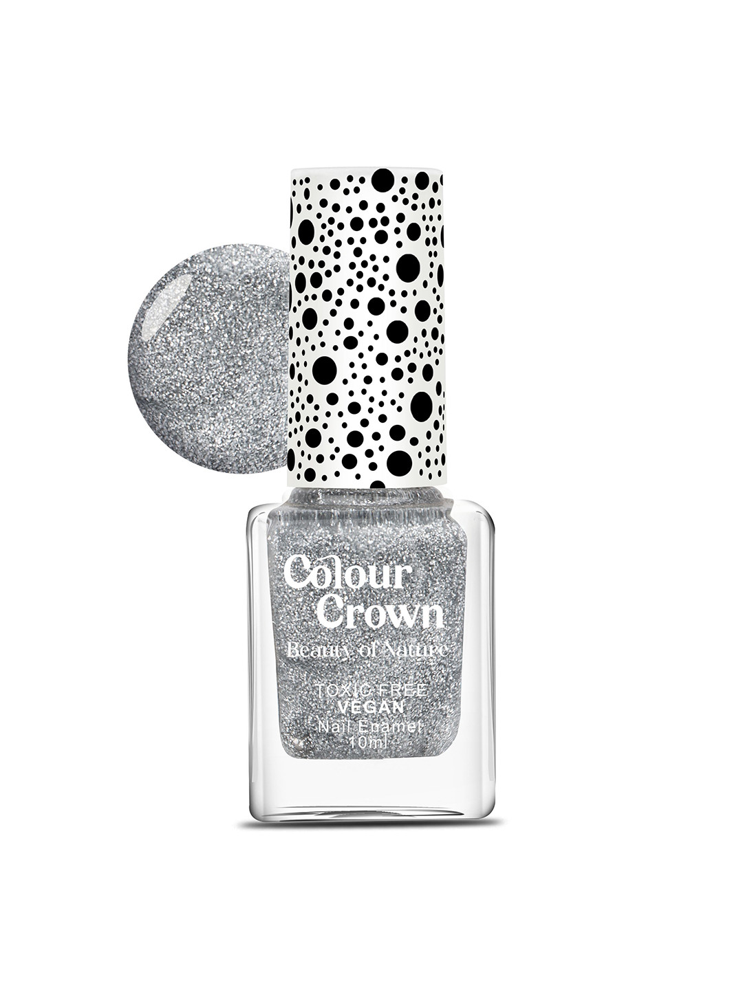 

CROWN Colour Crown Toxic Free Vegan Longwear & Quick Drying Nail Enamel 10ml - Shade A007, Silver