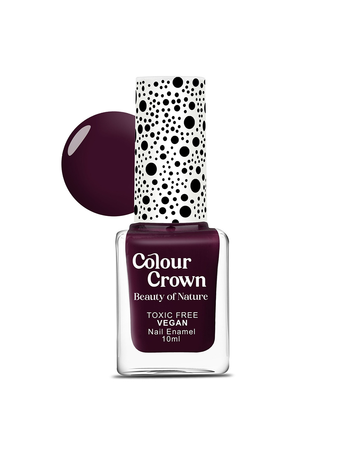 

CROWN Colour Crown Toxic Free Vegan Longwear & Quick Drying Nail Enamel 10ml - Shade C081, Burgundy
