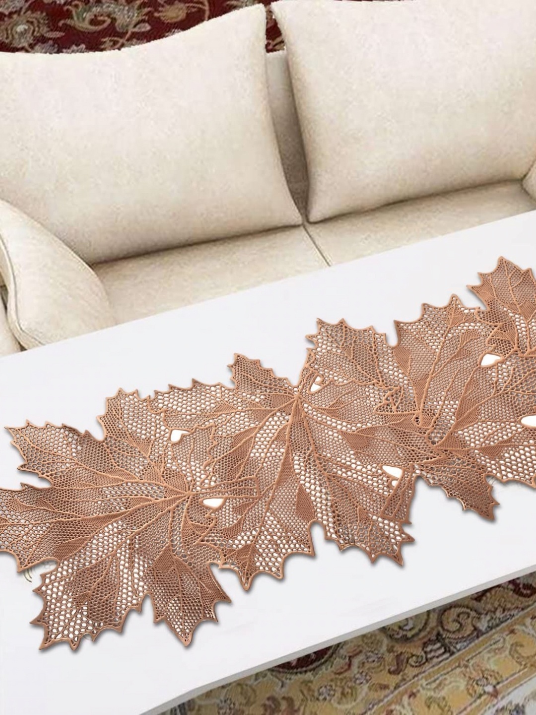 

LooMantha Copper Toned Textured Patjhad Table Runners
