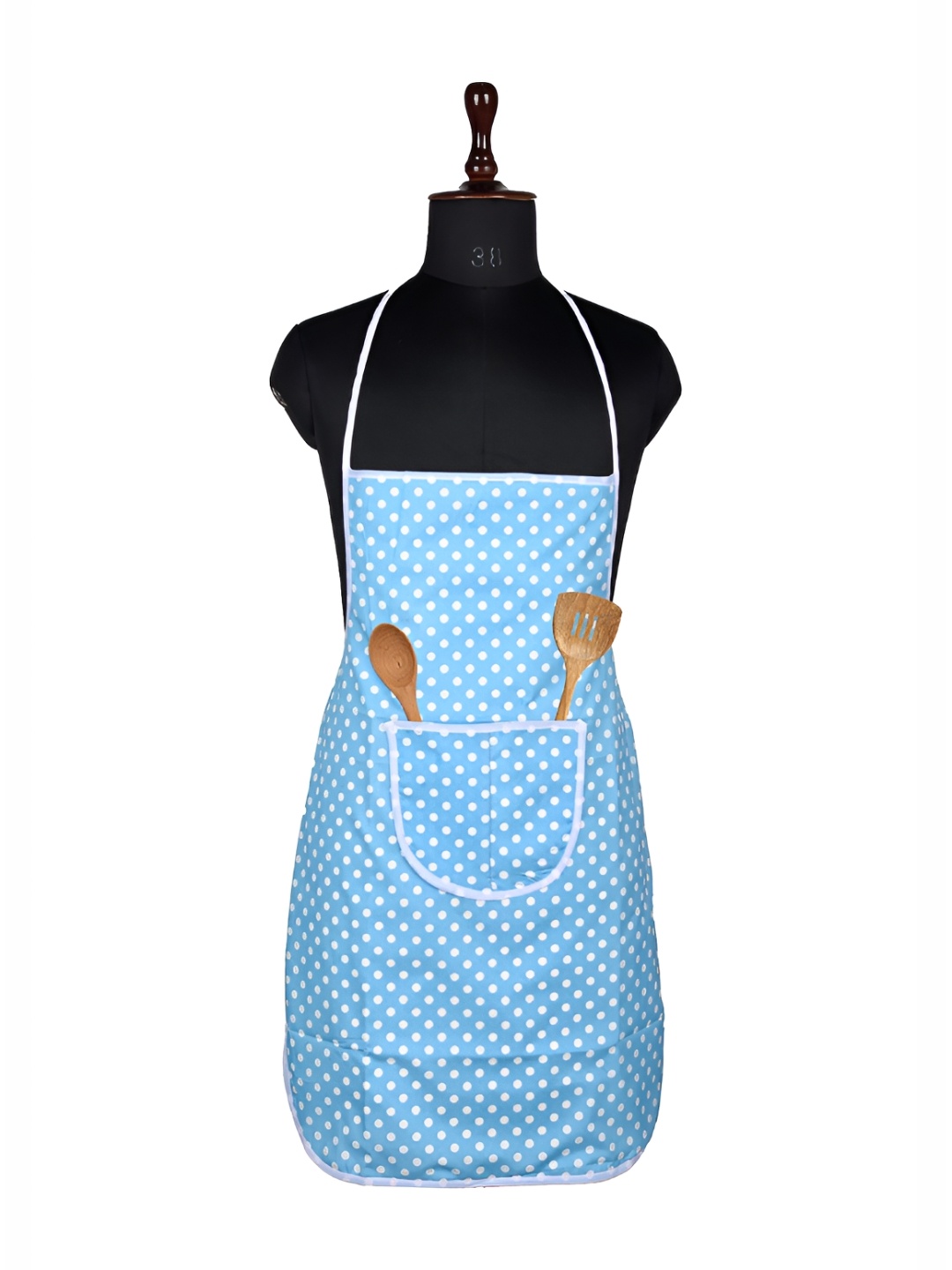 

Kuber Industries Blue & White Printed Waterproof Kitchen Apron