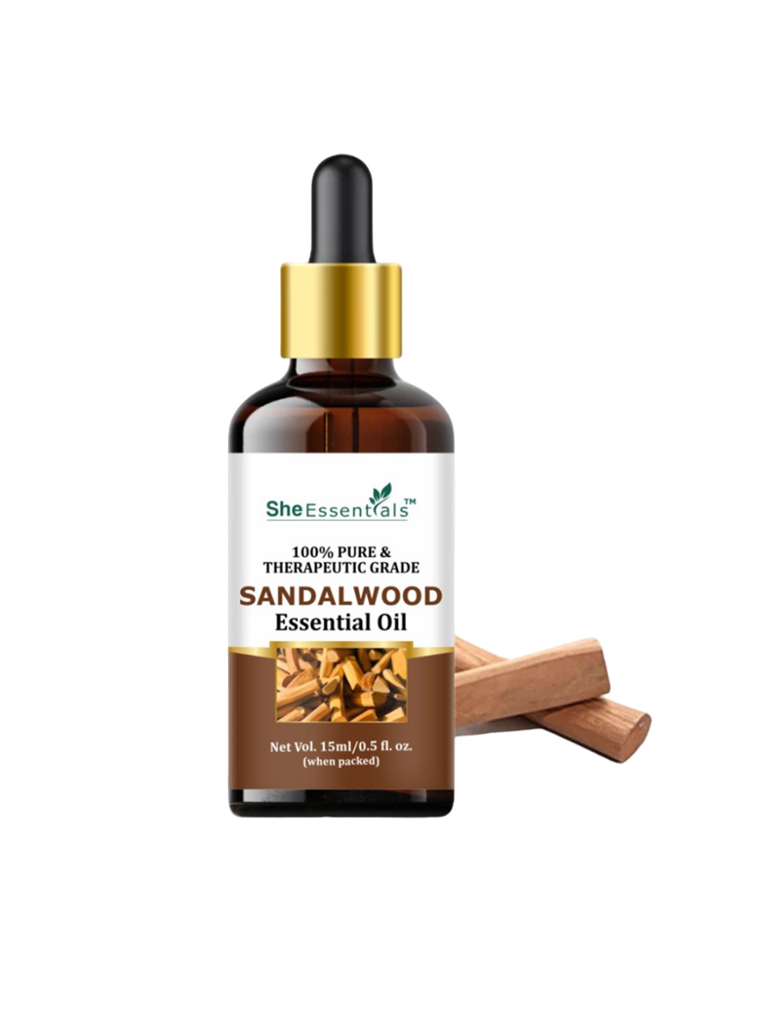 

She Essentials Sandalwood Essential Oil - 15ml, Brown