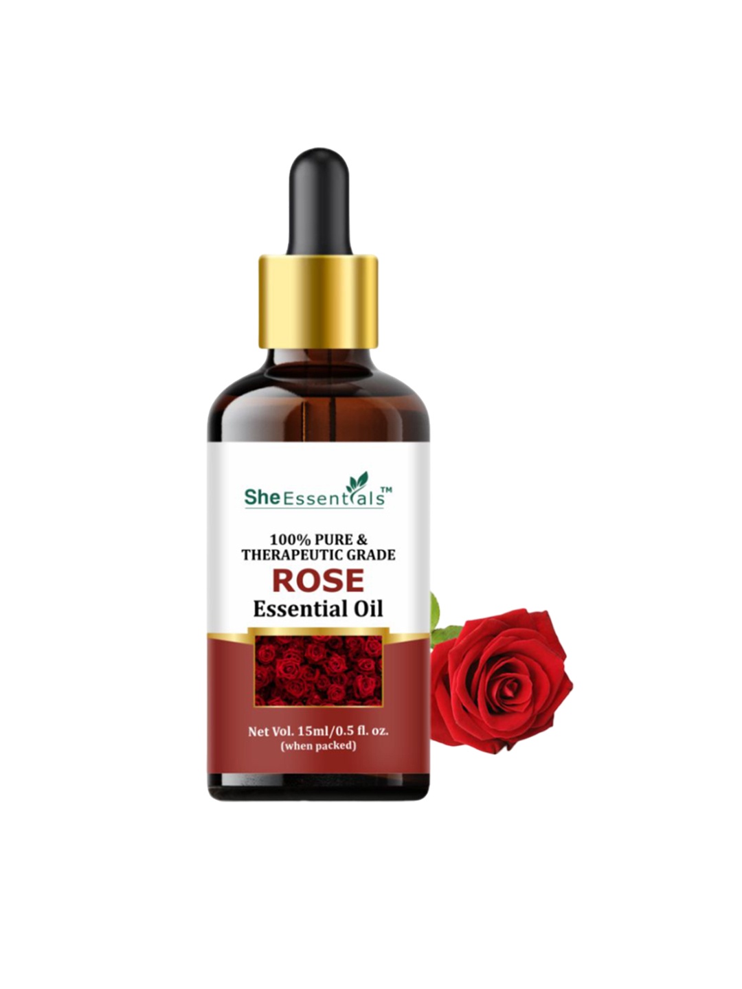 

She Essentials Rose Essential Oil - 15ml, Transparent