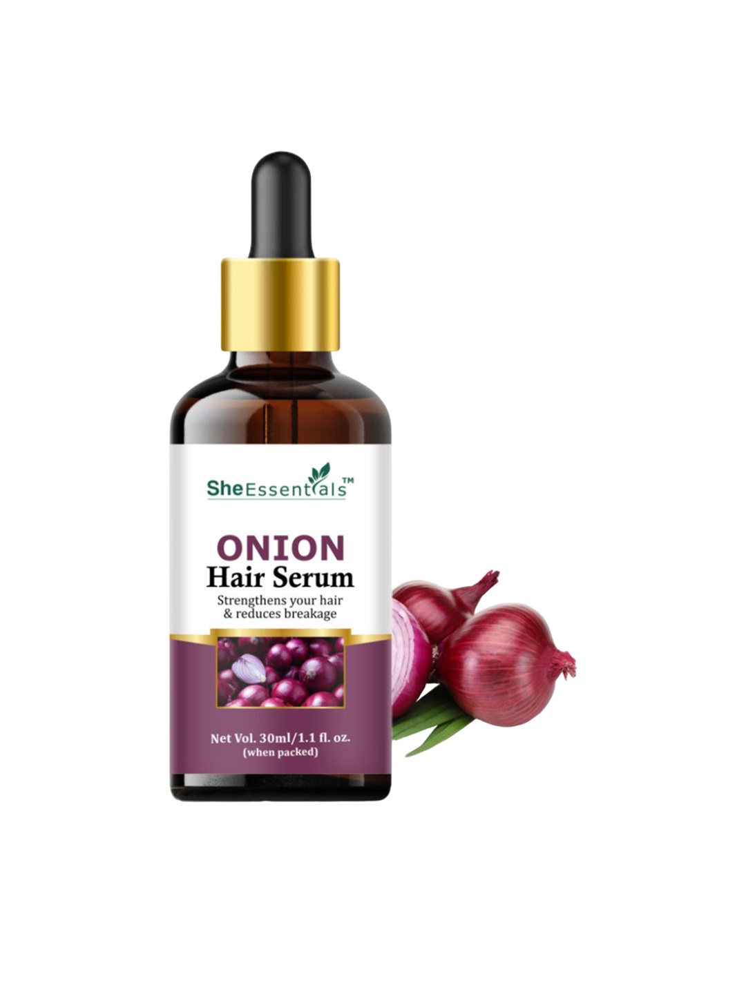 

She Essentials Anti-Frizz Onion Hair Serum -30ml, Transparent