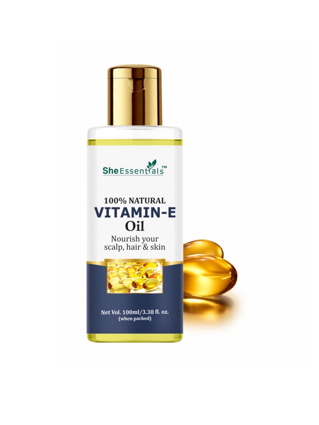 

She Essentials Vitamin E Massage Oil - 100ml, Transparent