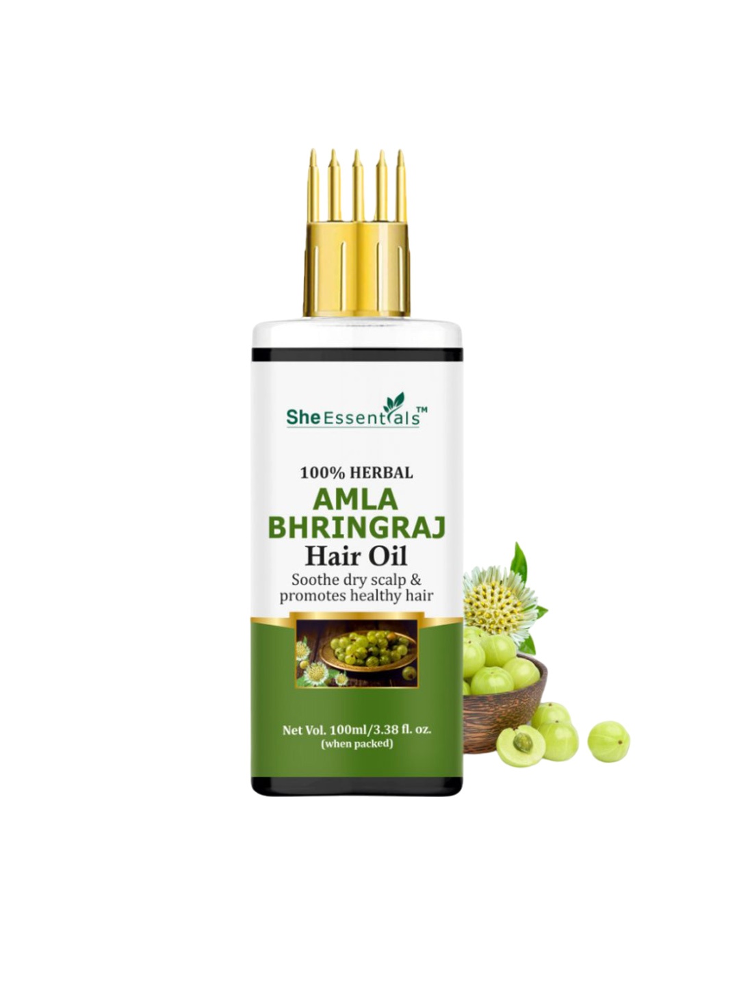 

She Essentials 100% Herbal Amla Bhringraj Hair Oil - 100ml, White