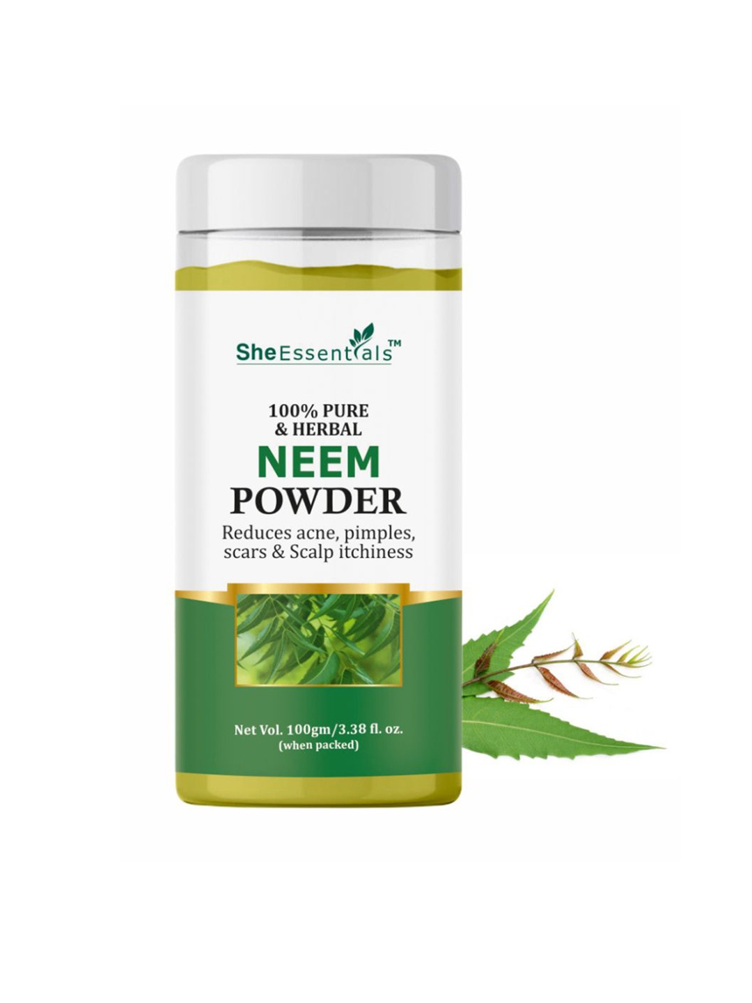 

She Essentials 100% Pure & Herbal Neem Powder Hair Mask for Hair Growth - 100 g, Green