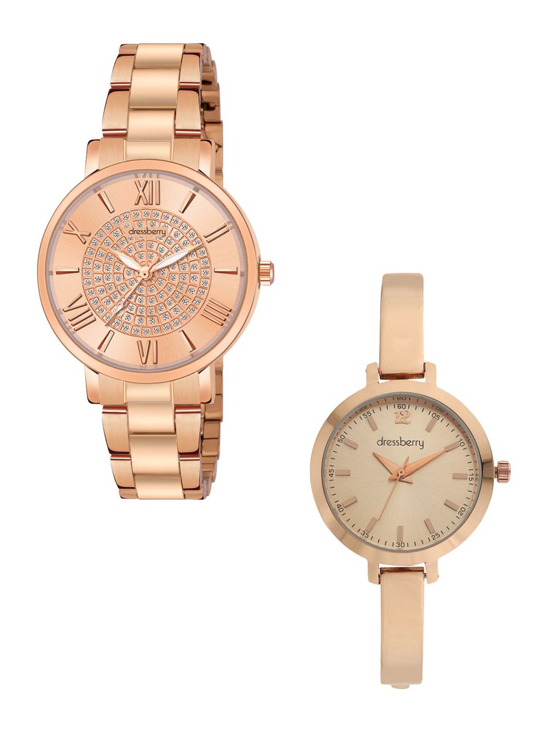 

DressBerry Women Dial & Bracelet Style Straps Analogue Watch DBWatch2-06, Rose gold