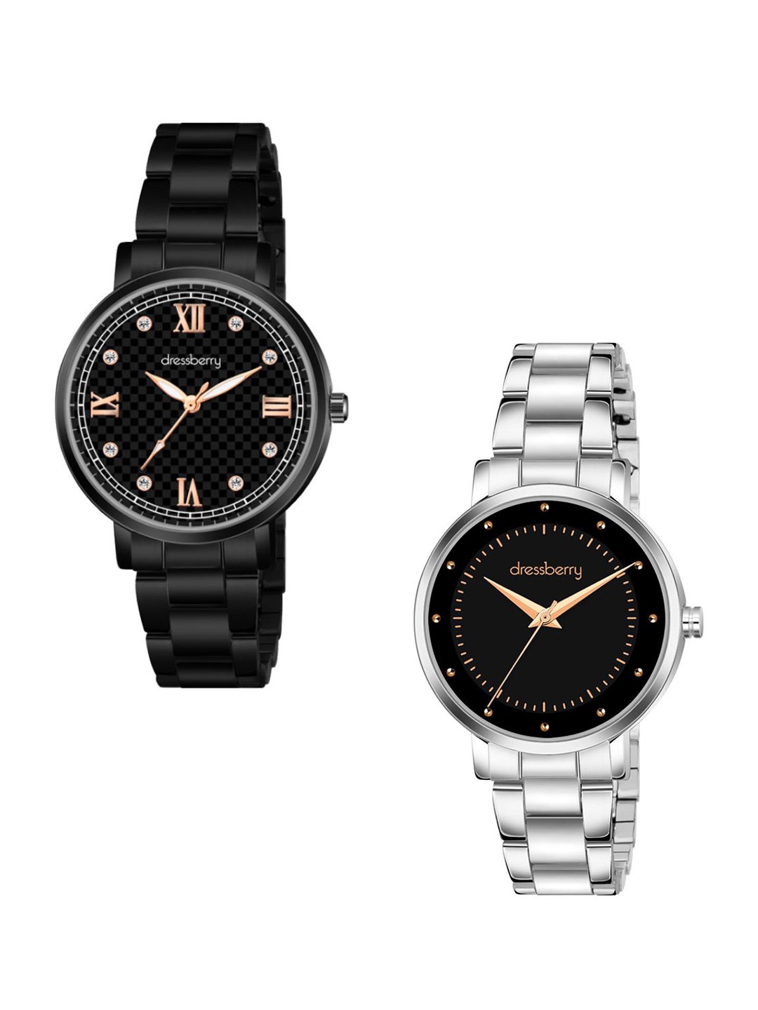 

DressBerry Women Dial & Bracelet Style Straps Analogue Watch DBWatch2-05, Black