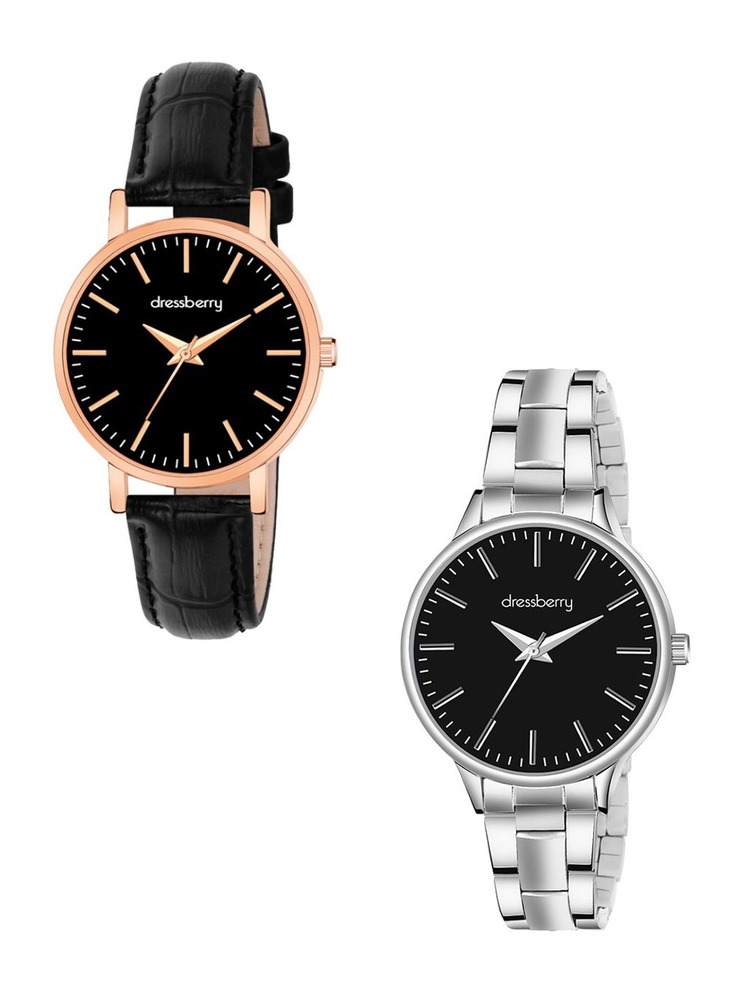 

DressBerry Women Dial & Leather Straps Analogue Watch DBWatch2-03, Black