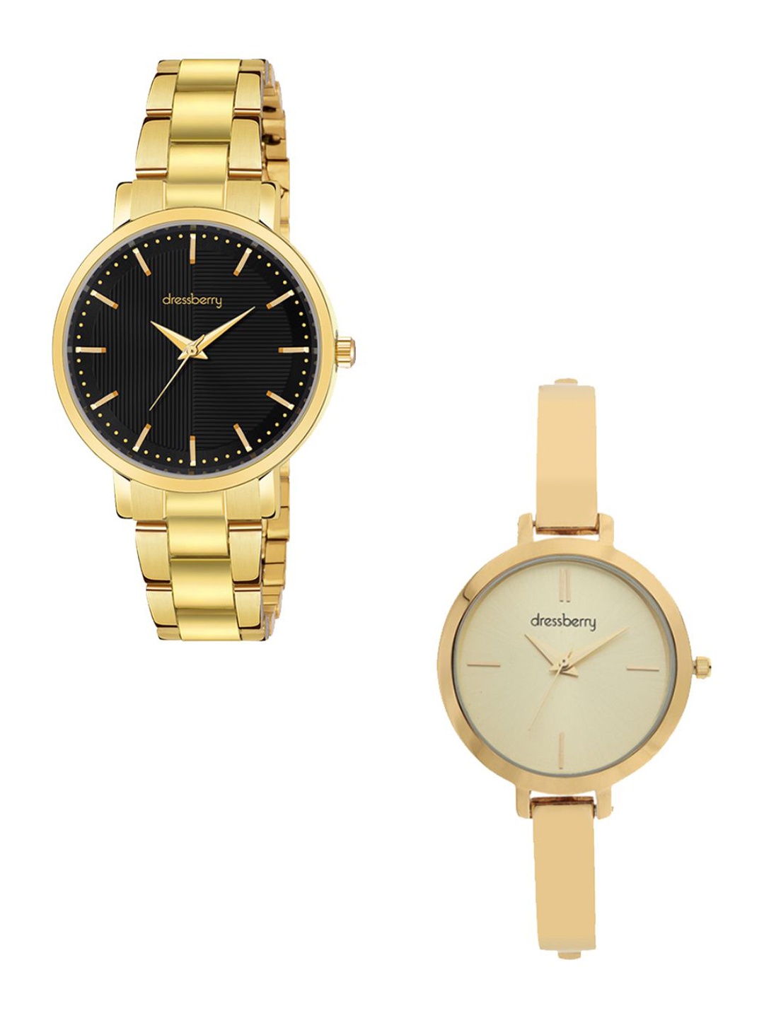 

DressBerry Women Dial & Bracelet Style Straps Analogue Watch DBWatch2-01, Gold