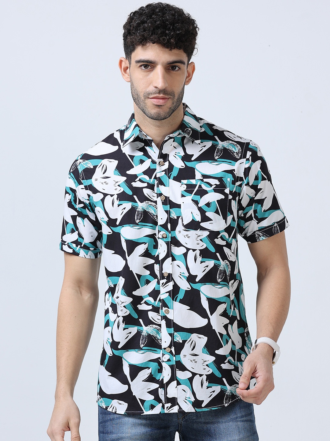 

THE FORMAL CLUB Men Modern Opaque Casual Shirt, Black