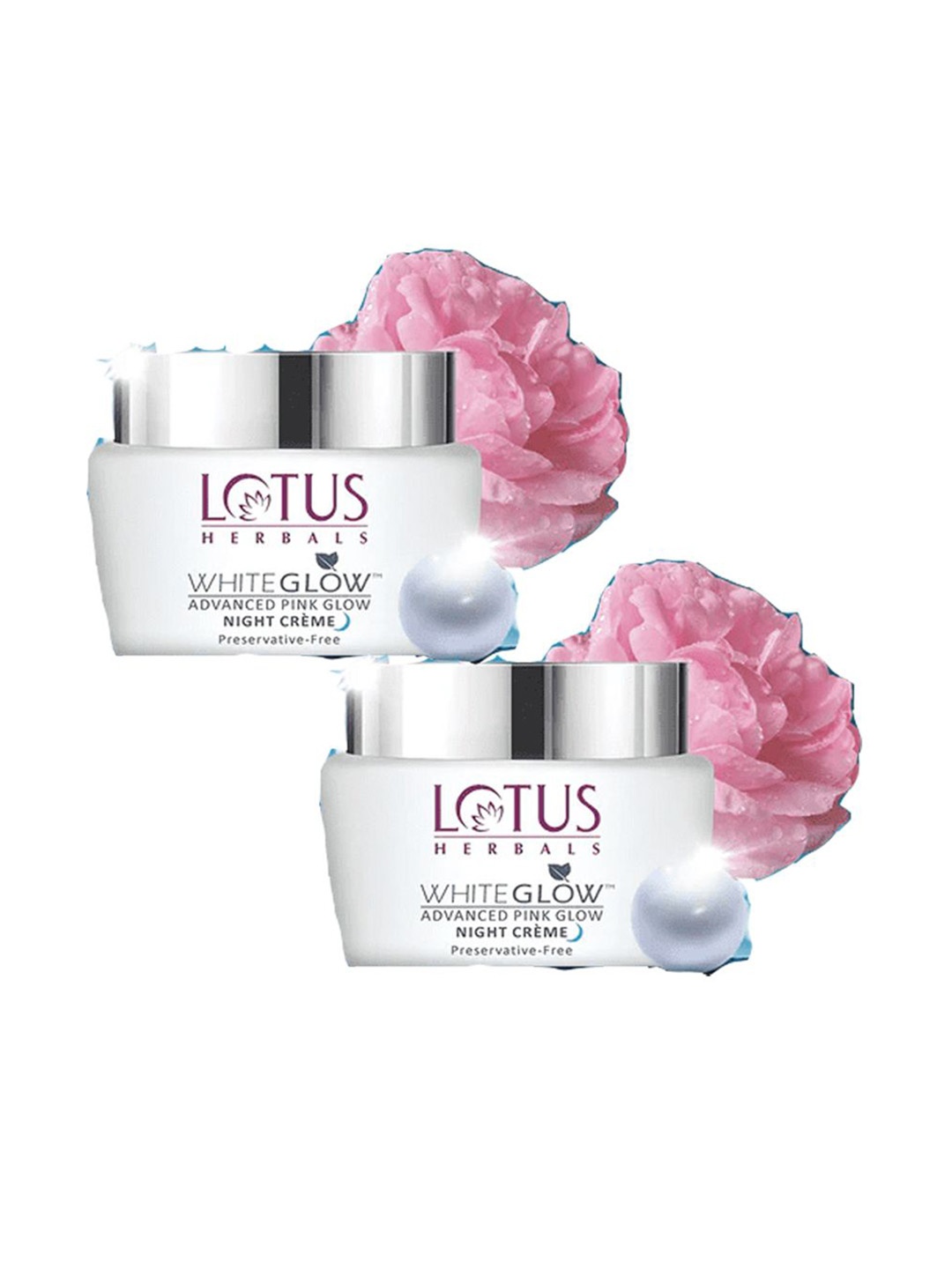 

Lotus Herbals Pack Of 2 White Glow Advanced Pink Glow Night Cream-50g