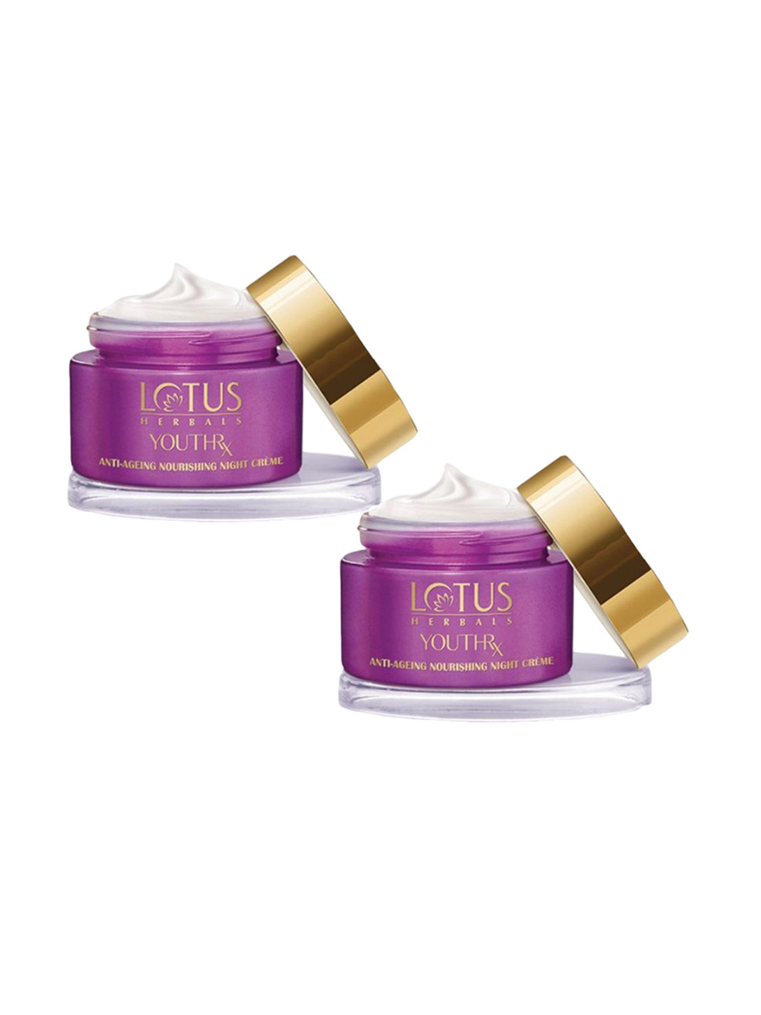 

Lotus Herbals Pack of 2 YouthRx Anti Ageing Nourishing Night Cream-50g Each, Pink