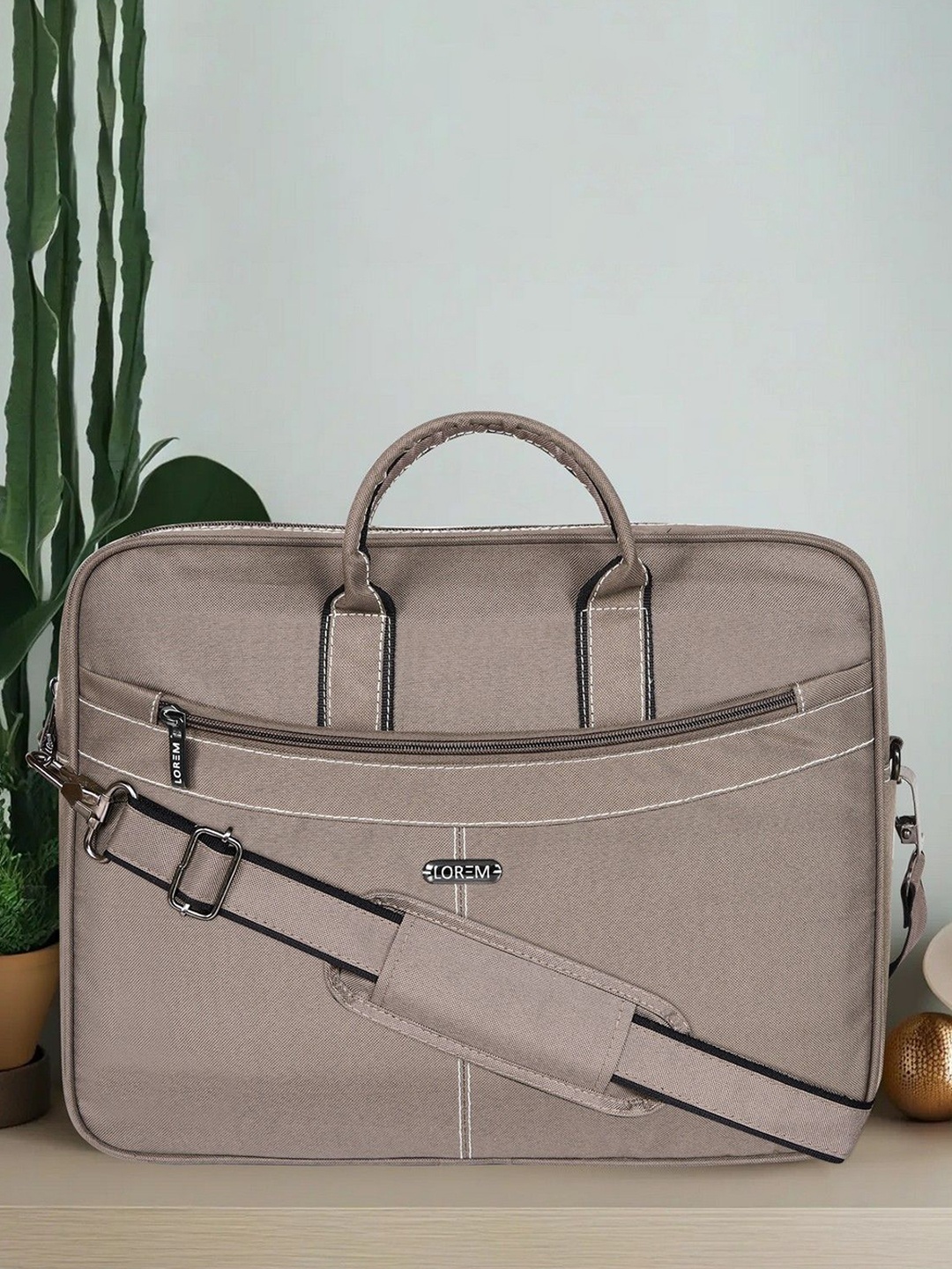

LOREM Men Solid Laptop Bag, Grey